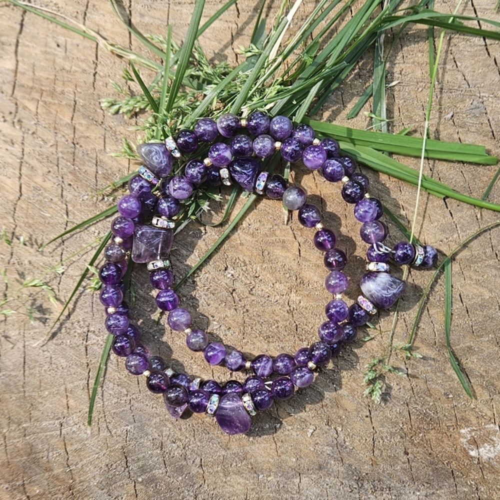 Amethyst wrap bracelet